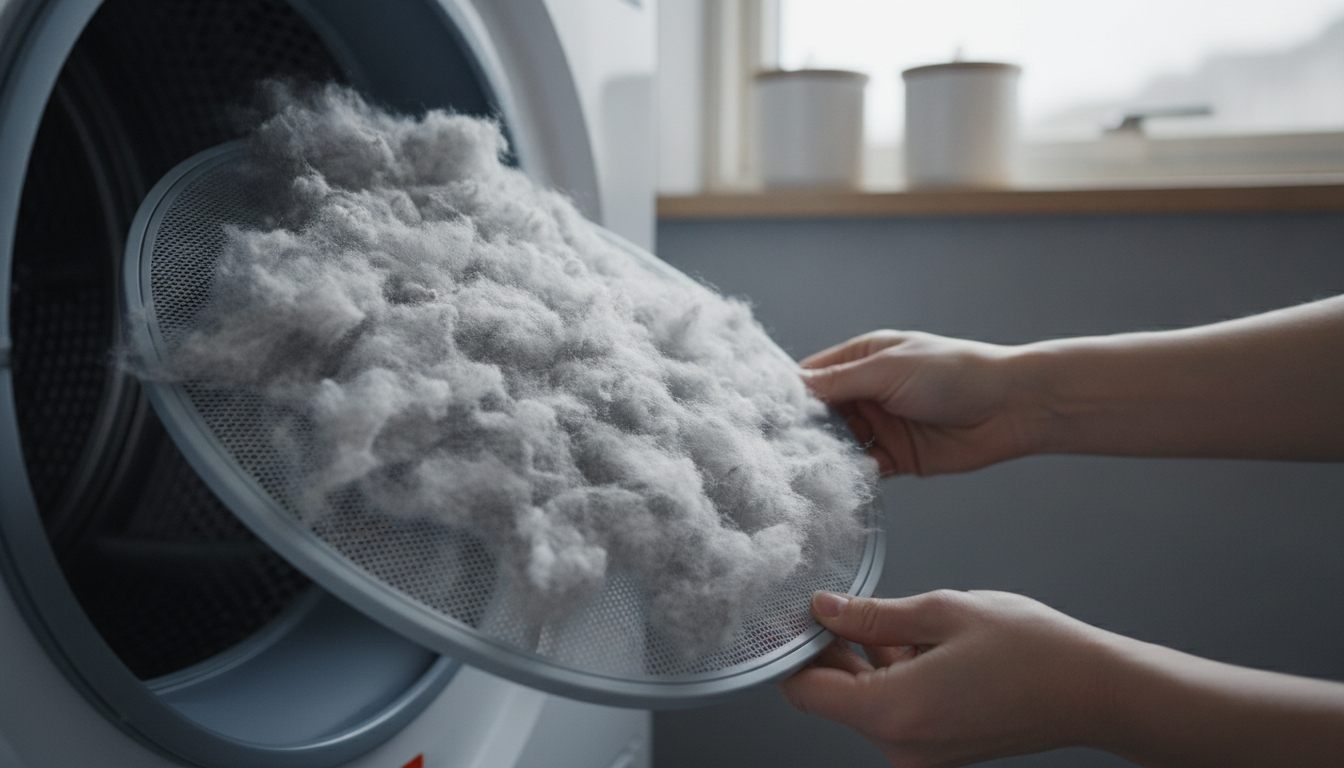 Fnugfilter renses i AEG tørretumbler