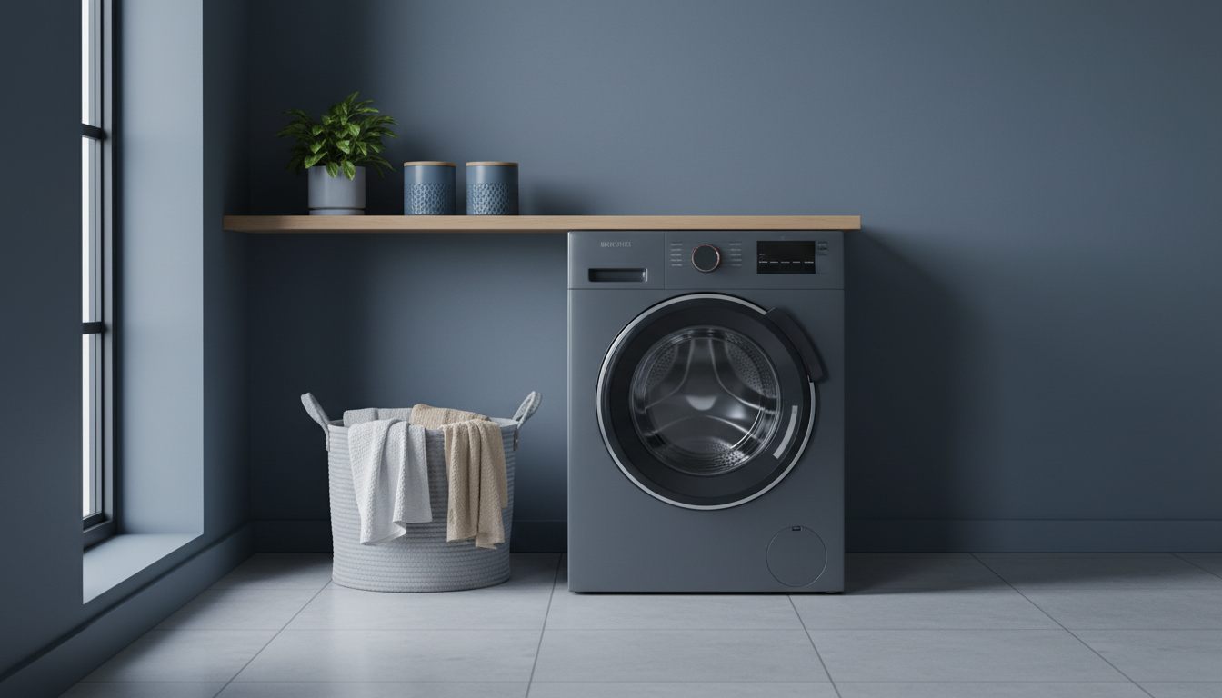 Samsung vaskemaskine i et dansk bryggers