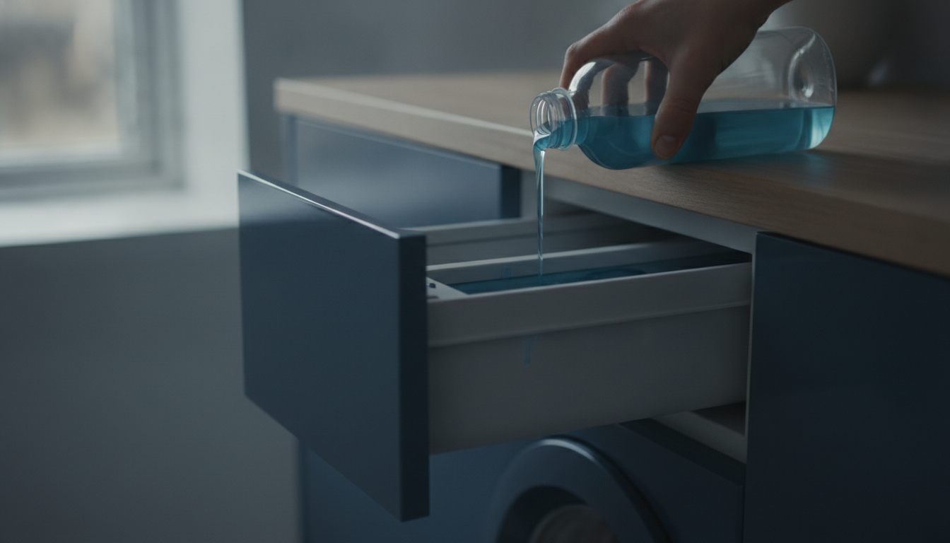Siemens i-Dos autodosering i vaskemaskine — beholder til flydende vaskemiddel