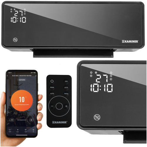 Elvarmer 2000 W med glasfront og wi-fi varmeblæser