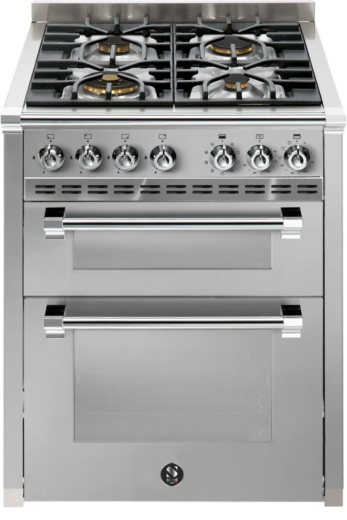 Steel Ascot 70 cm combi-steam gas, 2 ovne Steel komfur